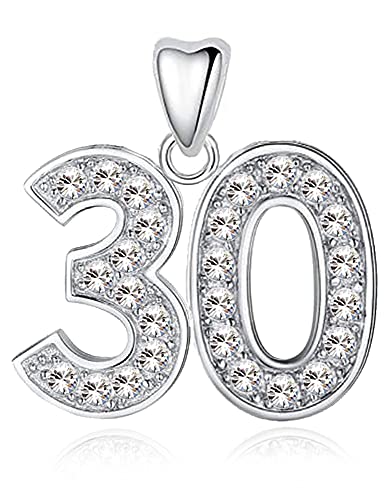 30th charm di buon compleanno per bracciale Pandora da donna - in argento sterling S925 con zirconi bianchi - 30 °