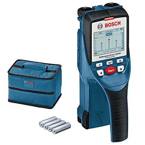 Bosch Professional Rilevatore D-tect 150 SV (profondità di rilevamento max. legno cavi sotto tensione tubi in plastica metallo: 40 60 80 150 mm, confezione in cartone)