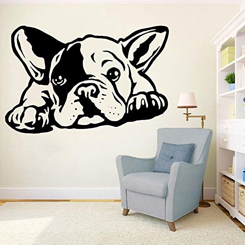 Bulldog francese cane adesivo da parete in vinile decorazioni per la casa autoadesivo adesivo da parete moda animale camera da letto carta da parati A9 42x27 cm