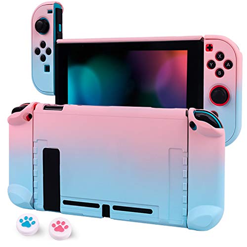 CHIN FAI Custodia Protettiva per Nintendo Switch, Cover separabile per Switch Joy-con Grip Cover con 2 levette-(Rosa-Blu)