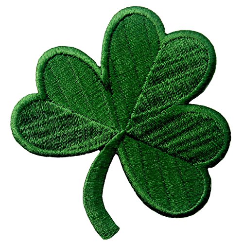 Clover irlandese Verde scuro Lucky Shamrock Emblema Nazionale Termoadesiva Cucibile Ricamata Toppa