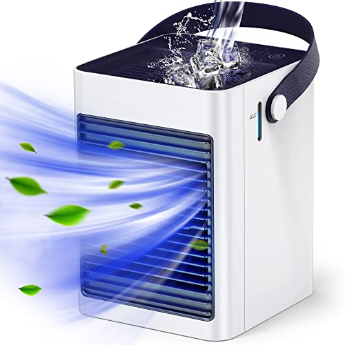 CONOPU Condizionatore Portatile, 300ML Raffreddatore d aria con 3 velocità，4 in 1 Mini Condizionatore, Umidificatore, Ventilatori, Purificador de aire, Casa, Ufficio, bianca