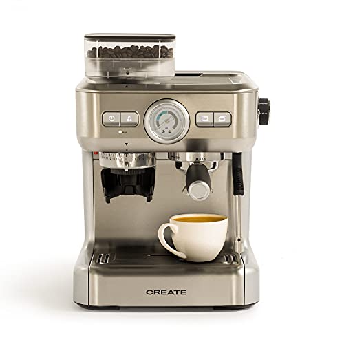 CREATE   THERA ADVANCE   Macchina per caffè espresso, automatica, 20 bar, macinacaffè integrato, acciaio inox, 1620W, riscaldamento istantaneo