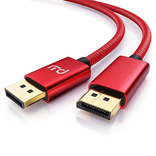 CSL - Cavo DisplayPort 8k da 3 m, DisplayPort a DisplayPort - DP 1.4-7680 x 4320 60Hz - 3840 x 2160 120Hz - 1920 x 1200 240Hz - Larghezza di Banda Fino a 32,4 GB s - HBR3, DSC 1.2, HDR 10 - Rosso