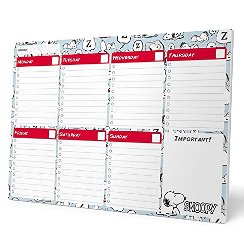 Erik Snoopy Planning da Tavolo con Calendario Perpetuo e Planner Settimanale a Strappo