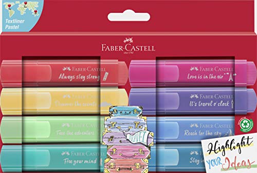 Faber-Castell 254626 - Evidenziatore TL 46, colori pastello, custodia da 8 pezzi, 1 pezzo