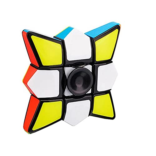 Fidget Spinner - Cubo girevole a forma di cubo di puzzle, adesivo di colore solido di Rubik, cubo di Rubik, gioco educativo per decompressione delle dita