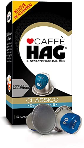 Hag - Capsule Caffè Decaffeinato Espresso Classico - Compatibili con Macchine Nespresso - 100 Capsule in Alluminio - Intensità 6