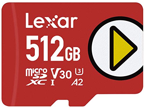 Lexar PLAY Micro SD 512 GB, Scheda microSDXC UHS-I, Lettura Fino a 150MB s, Compatibile con Nintendo Switch, dispositivi di gioco portatili, Smartphone e Tablet (LMSPLAY512G-BNNAG)