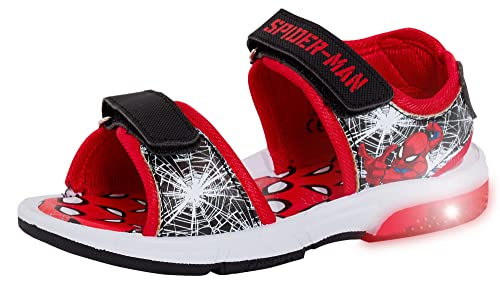 Marvel Spiderman, sandali sportivi con punta aperta, facili da fissare per bambini, Rosso, 28 EU