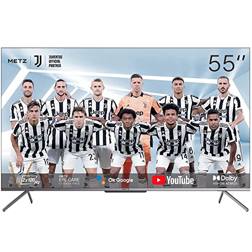 Metz Android 10.0 Smart TV Serie MUC8500, LED Direct, UHD 4K 3840x2160, 55  (139 cm), HDR10 HLG, HDMI, ARC, USB, Slot CI+, Dolby Digital, Dolby Vision, DVB-C T2 S2, HEVC, Google Assistant, Argento