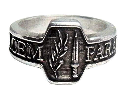 MK-art anello con motto “Si vis pacem, para bellum” (“Se vuoi la pace, prepara la guerra”)