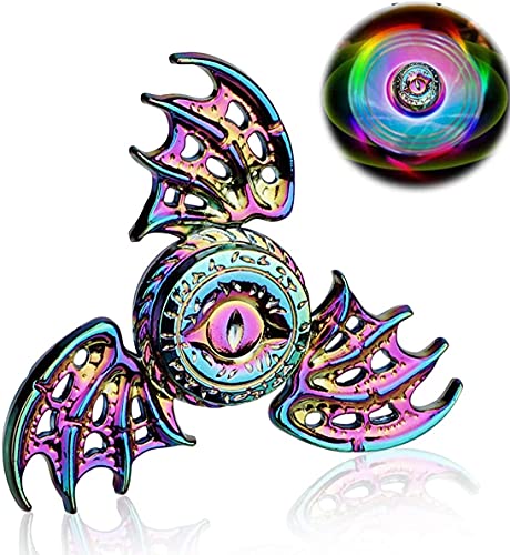 Phoenix - Spinner a forma di ala di drago, in acciaio inox, punta delle dita, giroscopio antistress, spirale ADHD EDC, regalo di compleanno per bambini e adulti (arcobaleno)