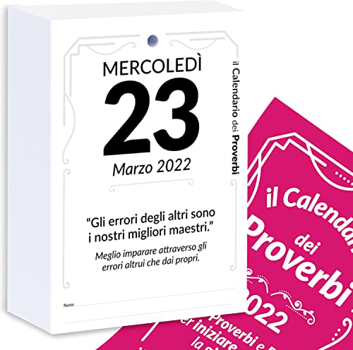 PROVERBI Calendario 2022 con Proverbi e Detti Popolari | Ricambio per Calendario da Tavolo | 365 Consigli di Vita | Idea Regalo geniale | Formato A6 | Dimensioni 10x14 | Prodotto in Italia