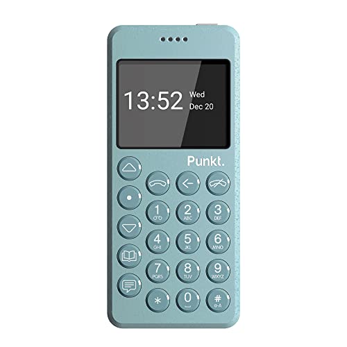 Punkt. MP02 Telefono Cellulare 4G Nuova Generazione, Minimalista, Wi-Fi Hotspot, Sicurezza Digitale, Multibanda, Nano-SIM - Azzurro