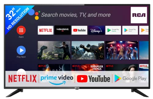 RCA RS32H2 Smart TV 32 pollici (80 cm) Android TV con Google Assistant, Netflix, Chromecast, Prime Video, YouTube, Google Play Store, Disney+, BT remote, Wifi, Triple Tuner (DVB-C T2 S2)