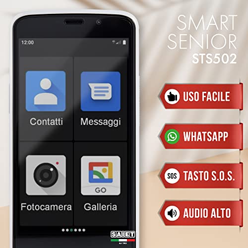 SAIET STS502 Cellulare Smart Senior Per Anziani Tasti Grandi E Lett...