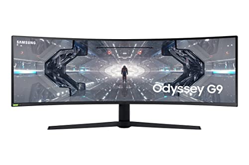 Samsung Monitor Gaming Odyssey G9 (C49G95), Curvo (1000R), 49 , 5120x1440 (Dual QHD), 32:9, HDR1000, HDR10+, VA, 240 Hz, 1 ms, Freesync Pro, G-Sync, HDMI, USB 3.0, Display port, Ingresso Audio, HAS