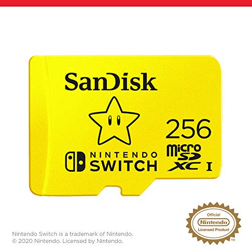 SanDisk microSDXC UHS-I Scheda Per Nintendo Switch 256GB, Giallo...