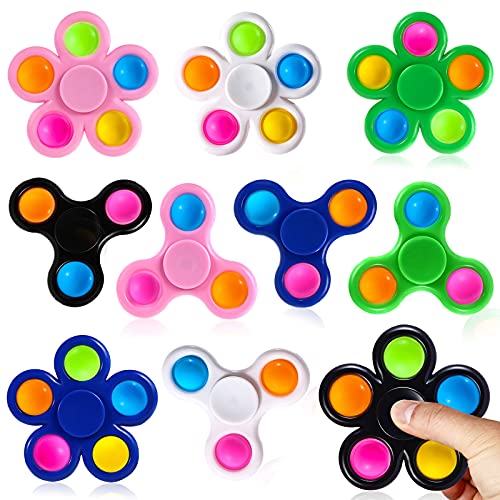SCIONE 10 Confezioni Fidget Spinners Push Bubble Semplice Giocattol...