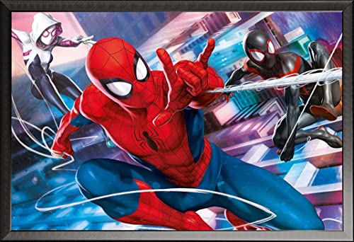 Shinsuke Maxi - Poster con immagine di Spider-Man, dimensioni 91,5 x 61 cm + cornice intercambiabile, colore: Nero