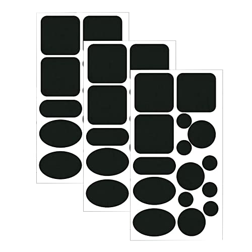 Skystuff 45 toppe in nylon, autoadesive, per riparazioni, giacche, tende, capispalla, forma rotonda e ovale (nero)