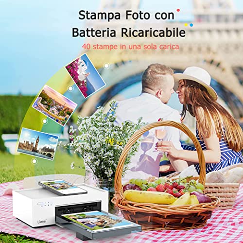 Stampante Fotografica Portatile con Batteria Ricaricabile - Liene W...
