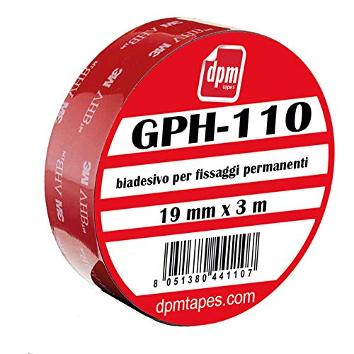3M VHB - Nastro Biadesivo GPH110 per fissaggio permanente GPH 110 (19 mm x 3 m) - 1 pezzo