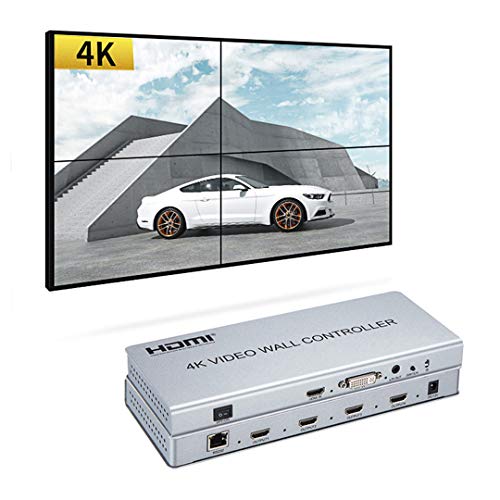 4K 2x2 Video Wall Controller 1 HDMI DVI Ingressi 4 HDMI Uscita Video Processor supporto 1x1, 1x2, 1x3, 1x4, 2x2, 2x1, 3x1, 4x1