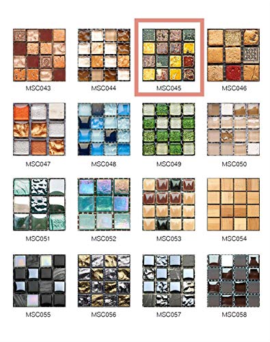 50 Pezzi 3D Adesivi per Piastrelle Mosaico Mattonelle Sticker Autoadesivo Mattonelle Parete PVC Impermeabile per Bagno Cucina Piastrelle Wall Stickers (10*10CM*50pcs, MSCO45)