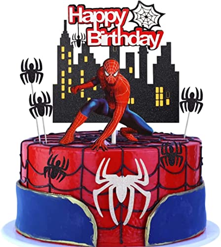 7 Pezzi Cake Toppers,ZHUYUN-Torta Spiderman Decorazioni Supereroe per la Decorazione di Torte Cartoni Animati Decorazioni,per Bambini Festa di Compleanno,Baby Shower e Matrimonio