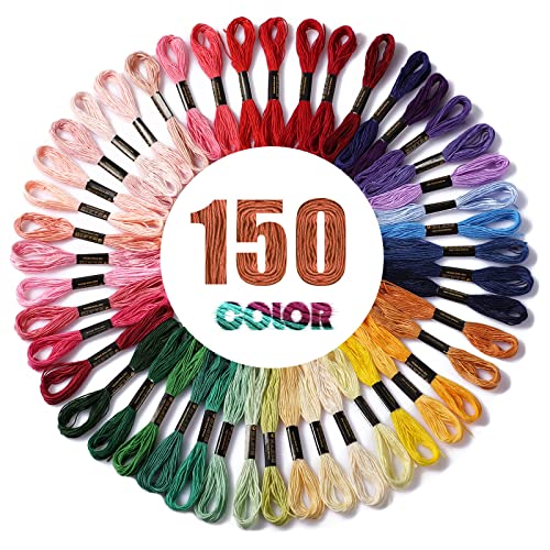 8m 6 condivide 150 tasselli filo da ricamo di diversi colori, reali...