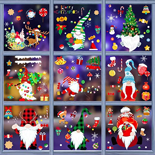 9 fogli Natale adesivi per finestre Natale decorazioni di finestra PVC adesivi da parete fiocco di neve Addobbi Natalizi Finestra Sticker