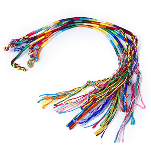 9 x Hippie Style Colourful Braided Thread Friendship Bracelets Wris...