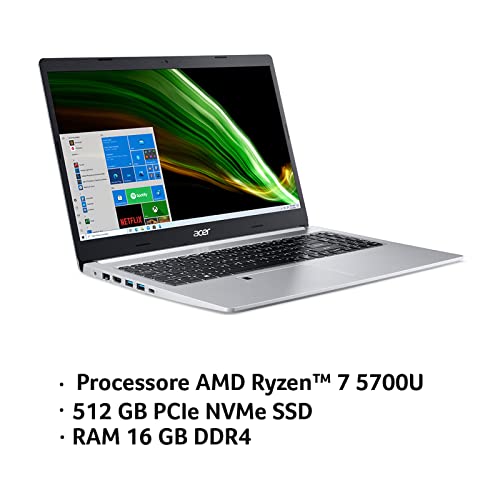 Acer Aspire 5 A515-45-R3BP PC Portatile, Notebook con Processore AM...