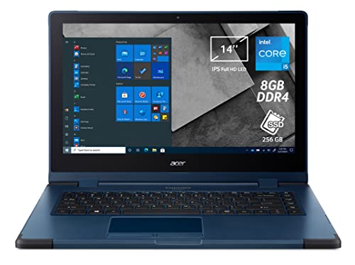Acer Enduro Urban N3 Semi Rugged EUN314-51W-51AR, Intel Core i5-1135G7, Display 14  FHD IPS, PC Resistente, Military Standard, Waterproof, Paracolpi in gomma, Certificazione IP53, Windows 10 PRO, Blu