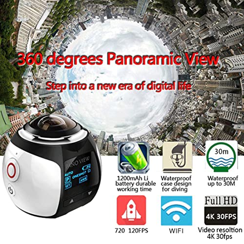 Action Camera V1 Panoramica 360° Fotocamera WiFi 16MP 3D Sport Cam...