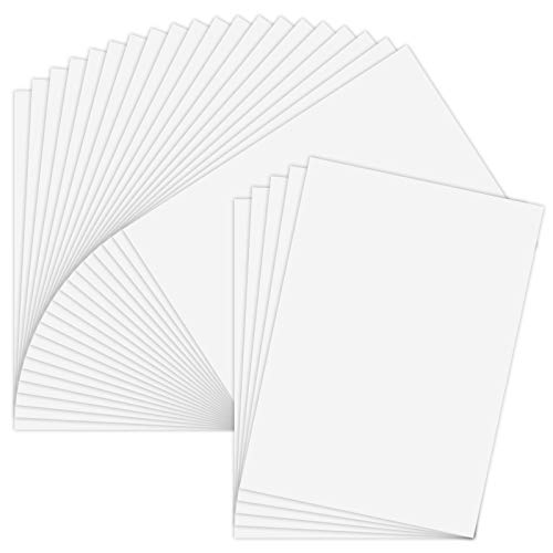 AIEX 25 Fogli Vinile Stampabile Carta Per Adesivi Autoadesivo Impermeabile Bianco Opaco Per Stampante Laser e Inkjet A4 (297x210mm)