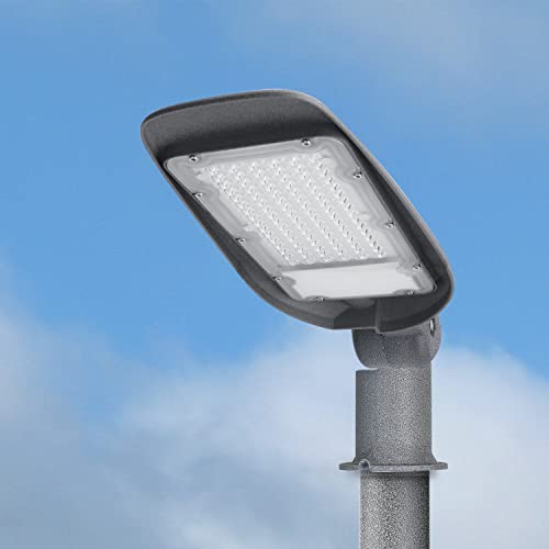 Aigostar 50W Lampione LED, 5000LM Luce stradale a LED 6500K IP65 impermeabile IK07 LED per parcheggio luce per strada scuola, parcheggio, campo da basket, cortile, piazza
