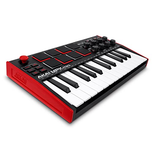 AKAI Professional MPK Mini MK3 – Tastiera MIDI Controller USB a 25 Note con 8 Drum Pad Retroilluminati, 8 Manopole e Software Incluso