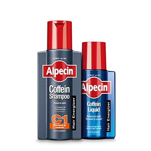 Alpecin Coffein Shampoo C1 250 ml e Alpecin Coffein Liquid 200 ml | Prodotti per la naturale crescita dei capelli | Previene la comune caduta dei capelli