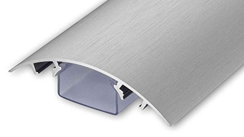 ALUNOVO - Canalina passacavi in alluminio e acciaio INOX spazzolato, diverse lunghezze moderno Länge: 30cm argento opaco