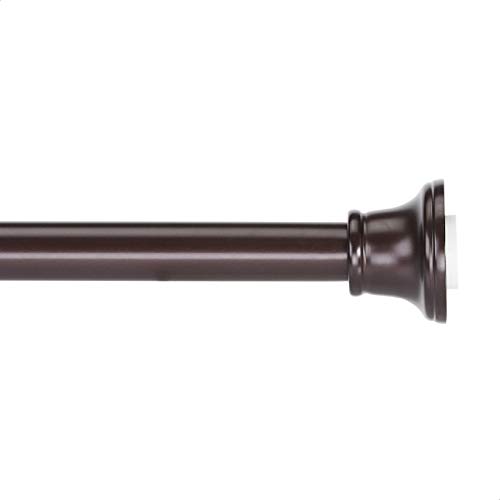Amazon Basics - Bastone decorativo a pressione per tenda da doccia, con decorazione a campana, 107 - 183 cm, bronzo