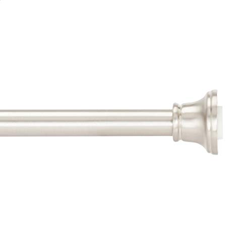Amazon Basics - Bastone decorativo a pressione per tenda da doccia, con decorazione a campana, 107 - 183 cm, nichel spazzolato