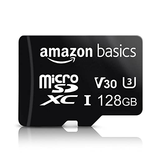 Amazon Basics - MicroSDXC, 128 GB, con Adattatore SD, A2, U3, velocità di lettura fino a 100 MB s