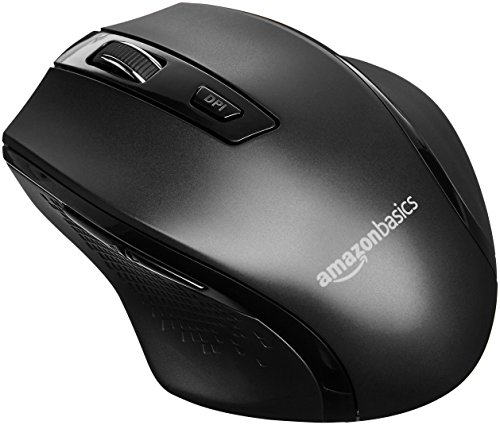 Amazon Basics - Mouse wireless ergonomico - DPI regolabili - Nero