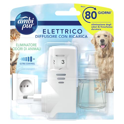 Ambi Pur Animali Starter Kit Diffusore Elettrico Per Ambienti, Per Rimuovere Gli Odori, 1 x 130 g