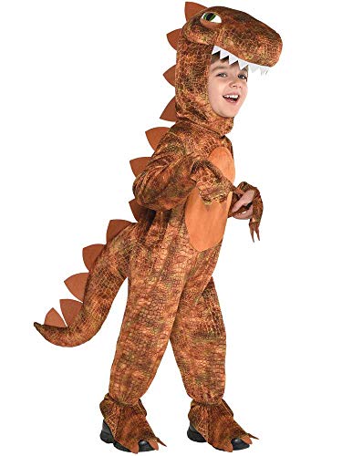 amscan 9904748 - Costume da tuta con cappuccio T-rex per bambini, 4...
