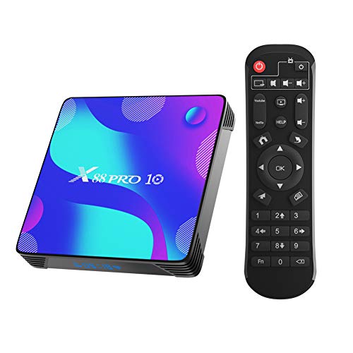 Android 10.0 TV Box, Android TV Box 2GB RAM 16GB ROM RK3318 Quad-Core Supporto 2.4GHz 5GHz WiFi Bluetooth 4.0, 4K HDMI Smart TV Box