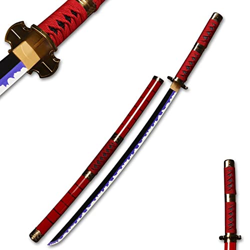 Anime Samurai Cosplay Spada,Roronoa Zoro,Kitetsu,Lama di Legno Katana,104 CM, utilizzato per Giochi di Ruolo e Collezioni